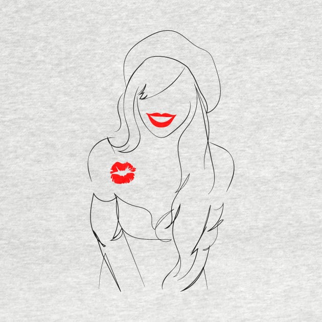 Women Red Lips Kisses by MisqaPi Design